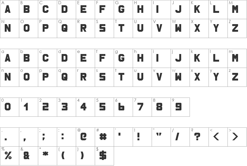 MSU1 font character map preview