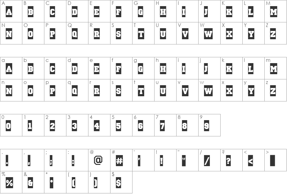 a_CampusCm font character map preview