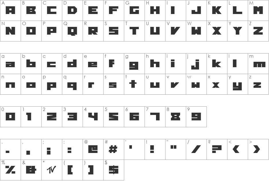 MTV Lowercase 2 font character map preview