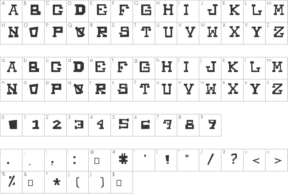 Mucho_Power font character map preview