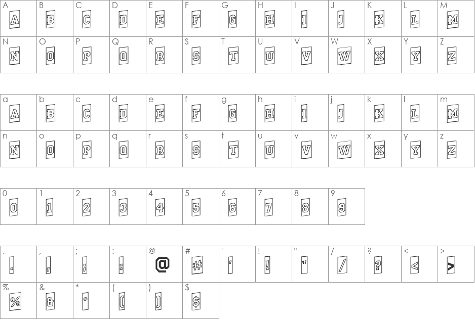 a_CampusCmOtlUp font character map preview