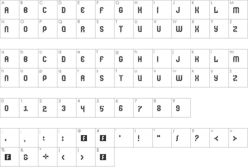 mummification font character map preview