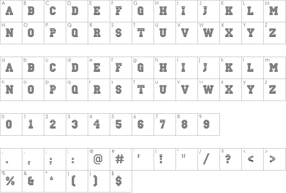 a_CampusMarine font character map preview