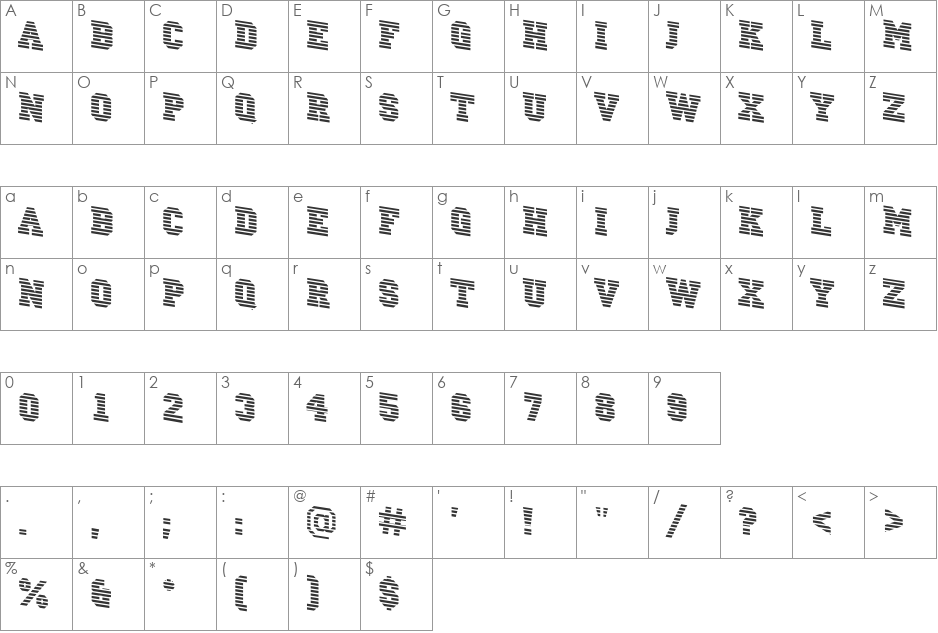 a_CampusMarineDn font character map preview