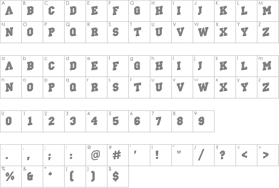 a_CampusMarineUp font character map preview