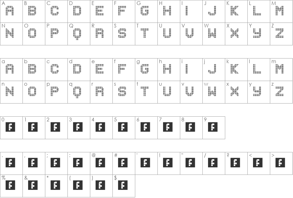 MUSICNET font character map preview