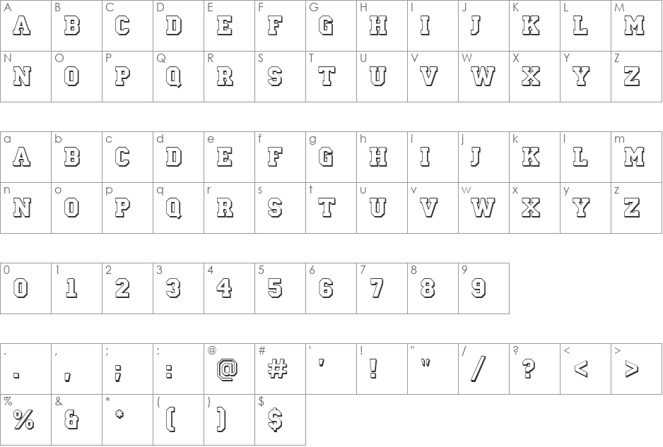 a_CampusOtlSh font character map preview