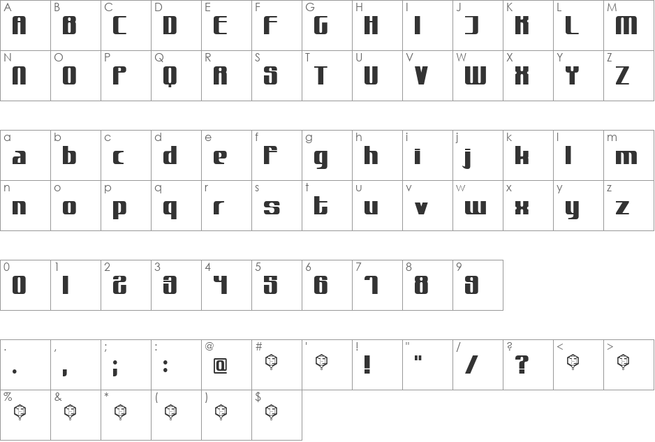 muttprutt font character map preview