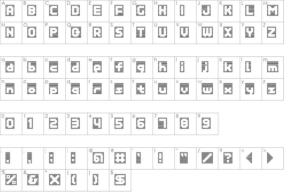 MW POLKA2 font character map preview