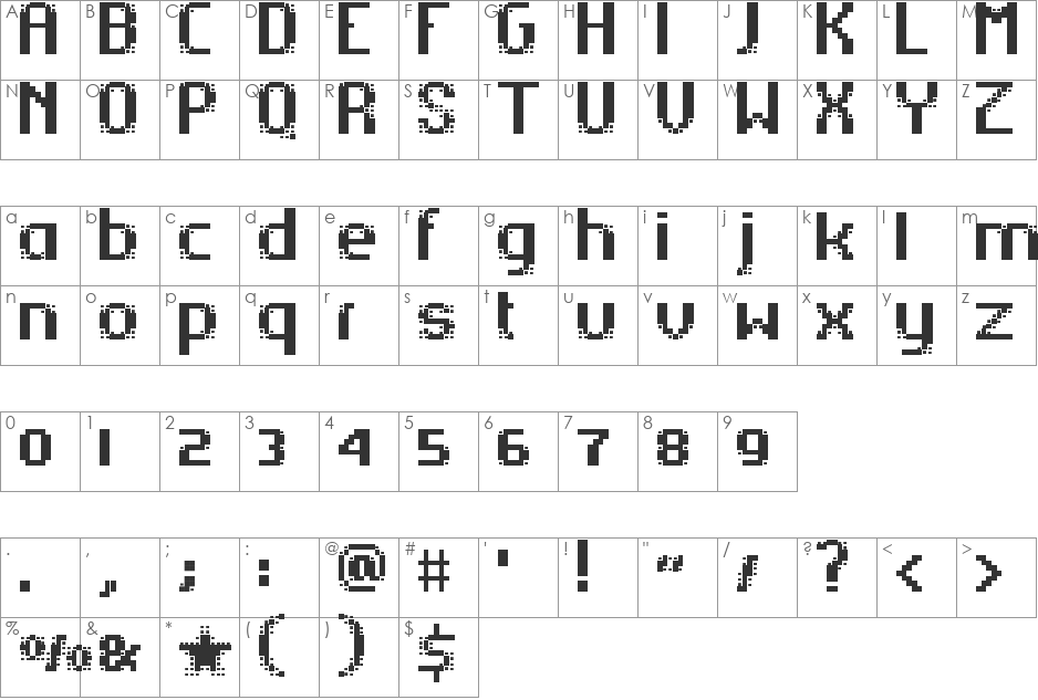 mw_drivec font character map preview