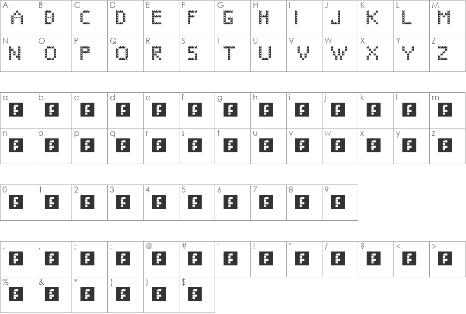 my first font character map preview