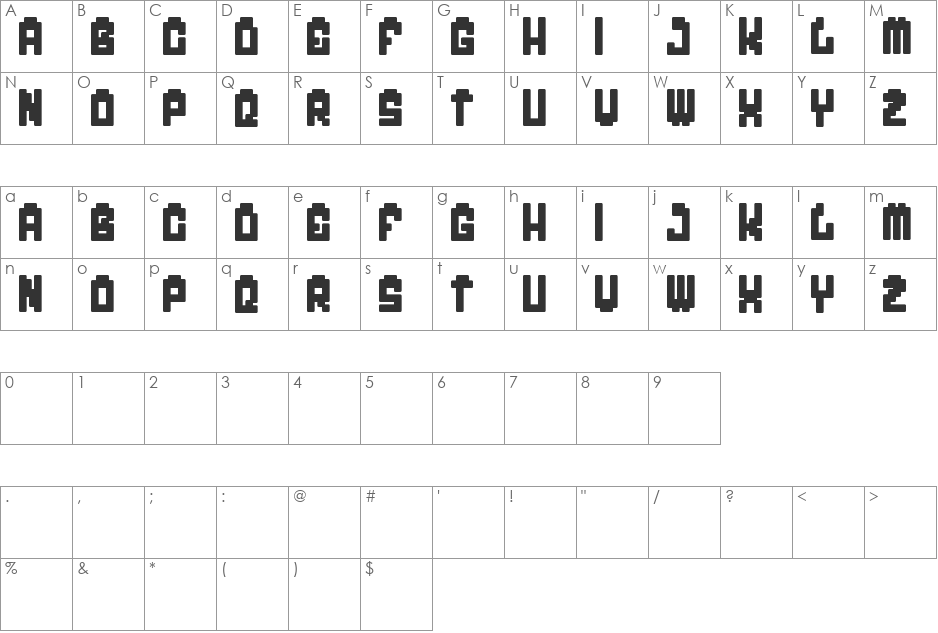 my game font character map preview