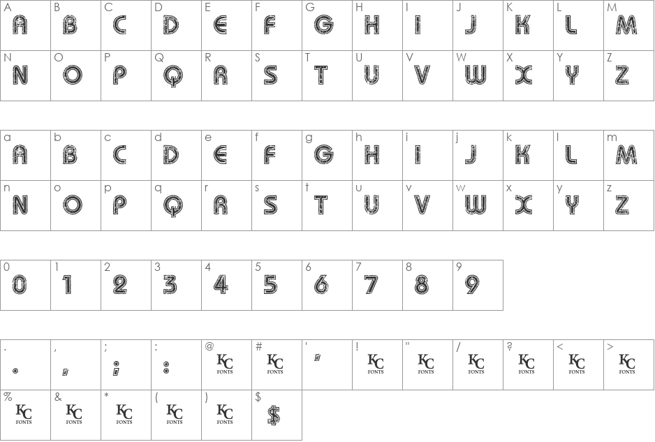 My Girl Is Retro font character map preview