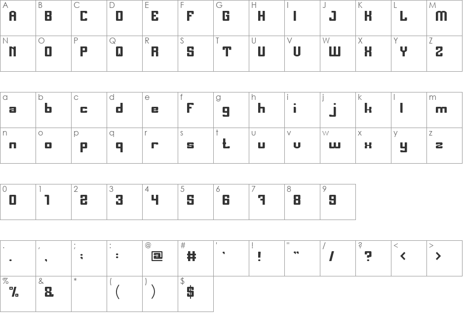 MY GOLDEN STAR font character map preview