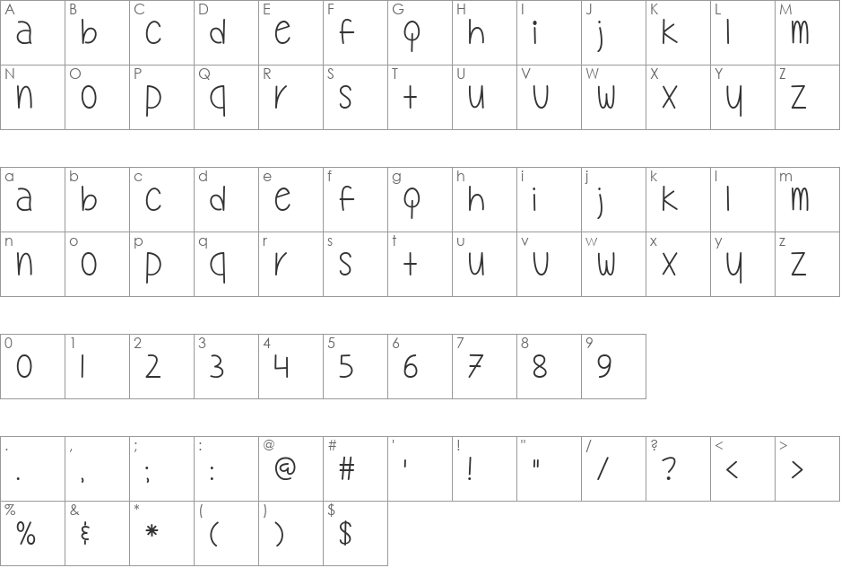 My Oh My font character map preview