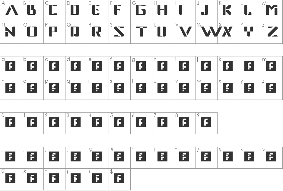 n font character map preview