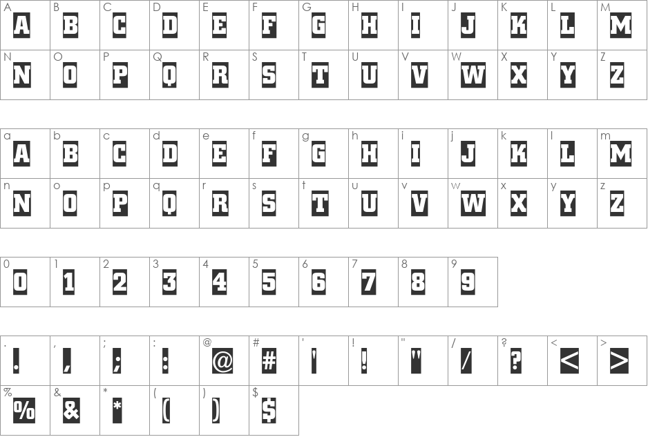 a_CityNovaTitulCm font character map preview