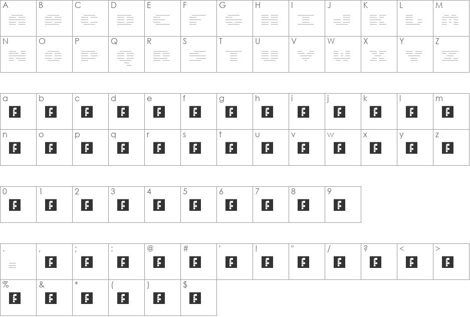 N.E. HTML font character map preview