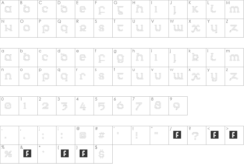 N.E. White Knots (Filtering Gift For LexKomin font character map preview