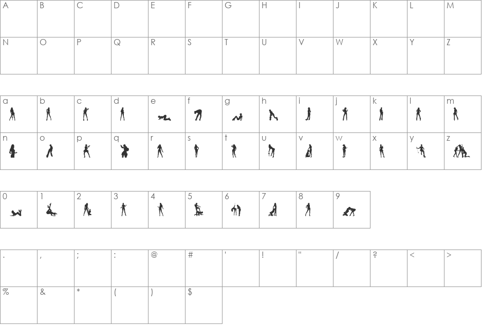 N0RPICONS1 font character map preview