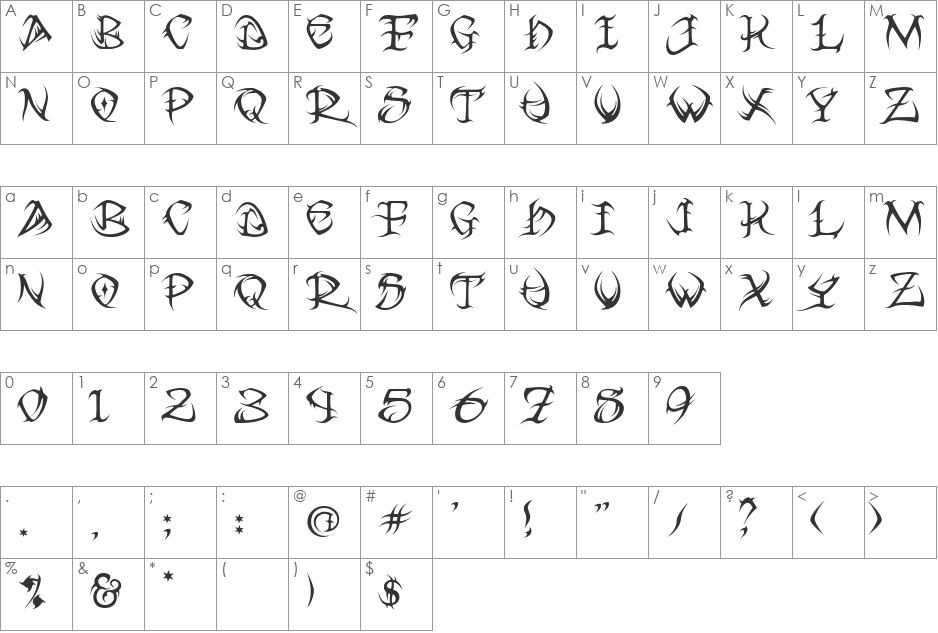 Nagaland font character map preview