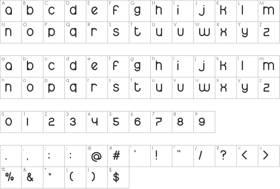 namo font character map preview