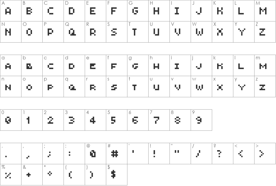Nano-Mix font character map preview