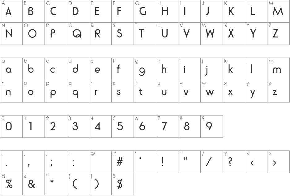 NaomiBecker font character map preview