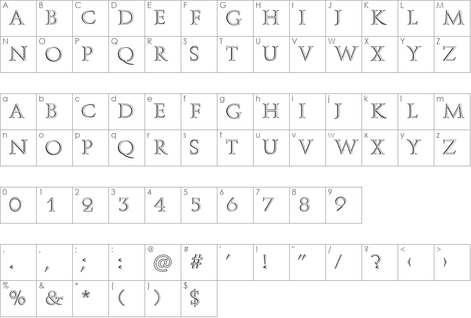 NatalieBecker font character map preview