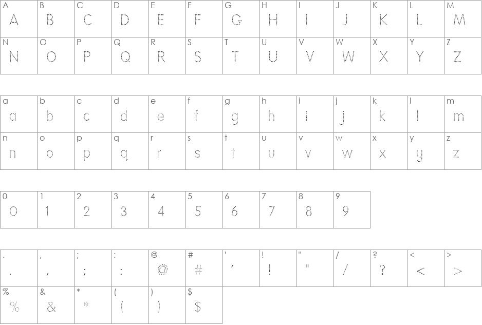 National First Font font character map preview