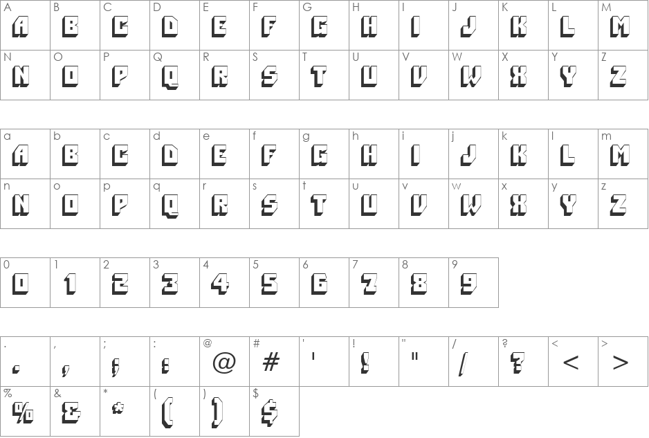 Native font character map preview