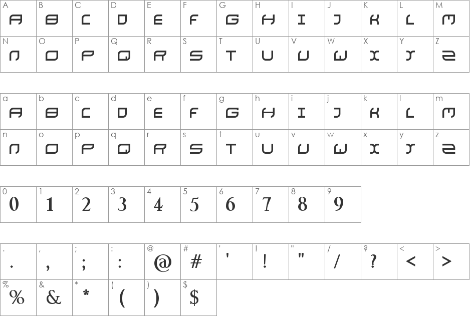 natura font character map preview