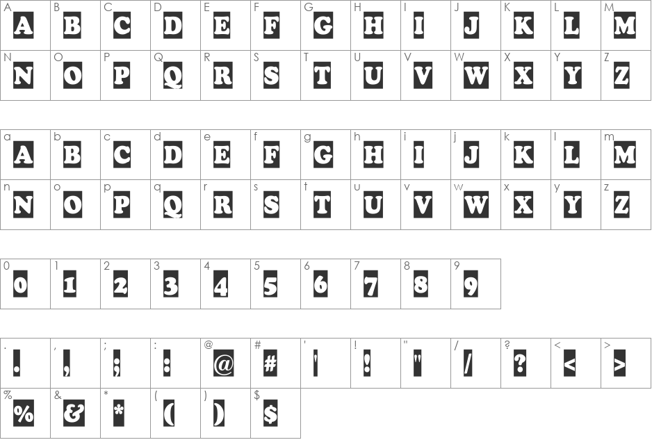a_CooperBlackCm font character map preview