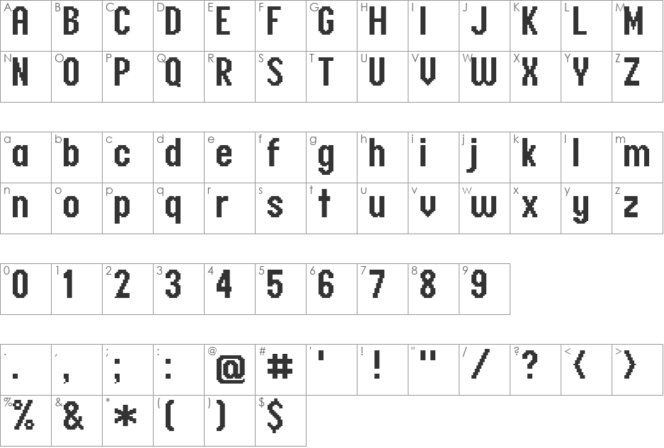 natzke 17_67 font character map preview