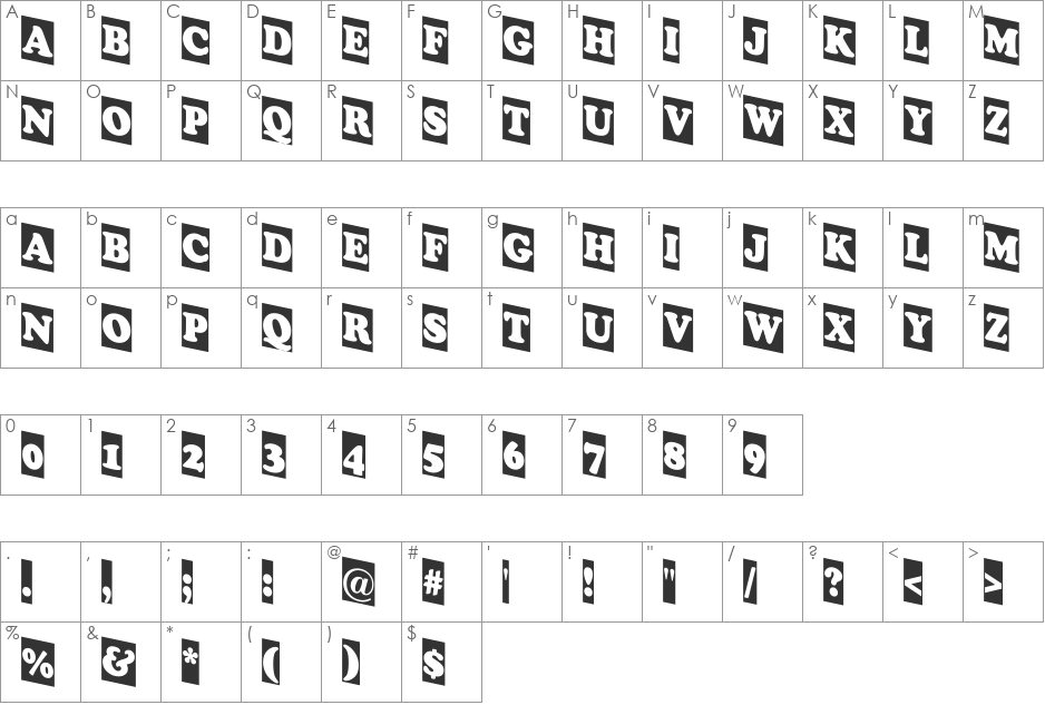 a_CooperBlackCmDn font character map preview
