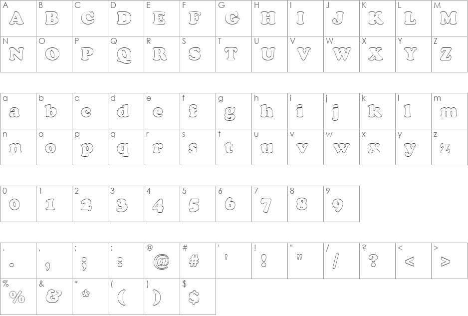 a_CooperBlackOtl font character map preview