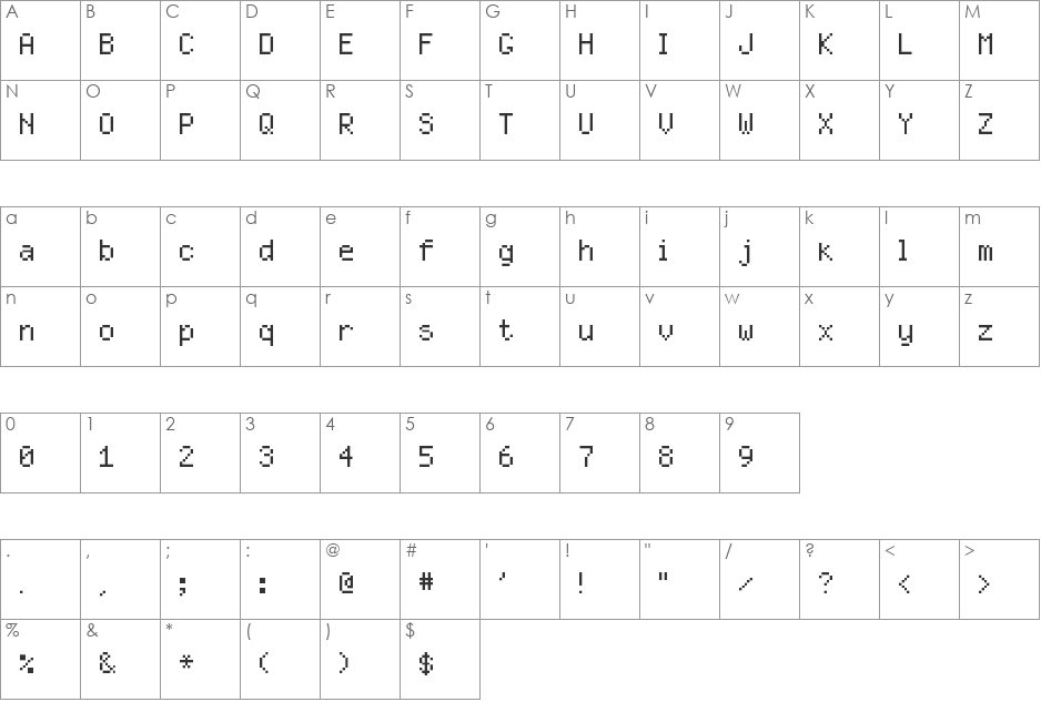 NBP Sydnie2 font character map preview
