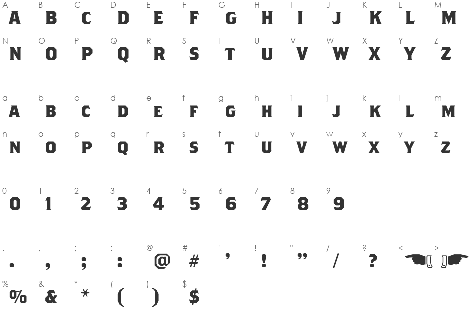 NCAA Marquette Bold font character map preview