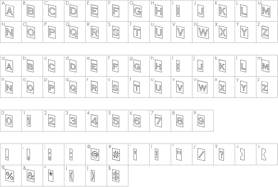 a_CopperGothCmDnOtl font character map preview