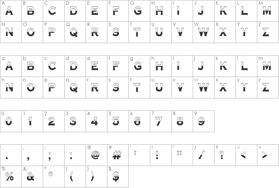 a_CopperGothTitulB&W font character map preview