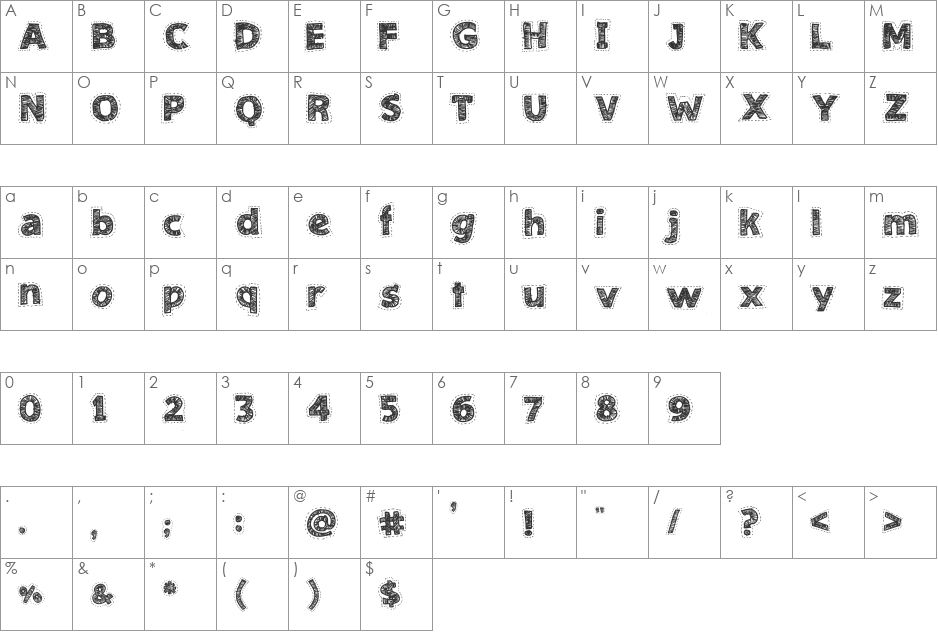 Needlework Good font character map preview