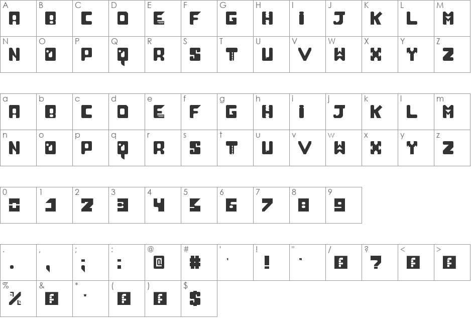 Neo Sci-Fi v2.0 font character map preview