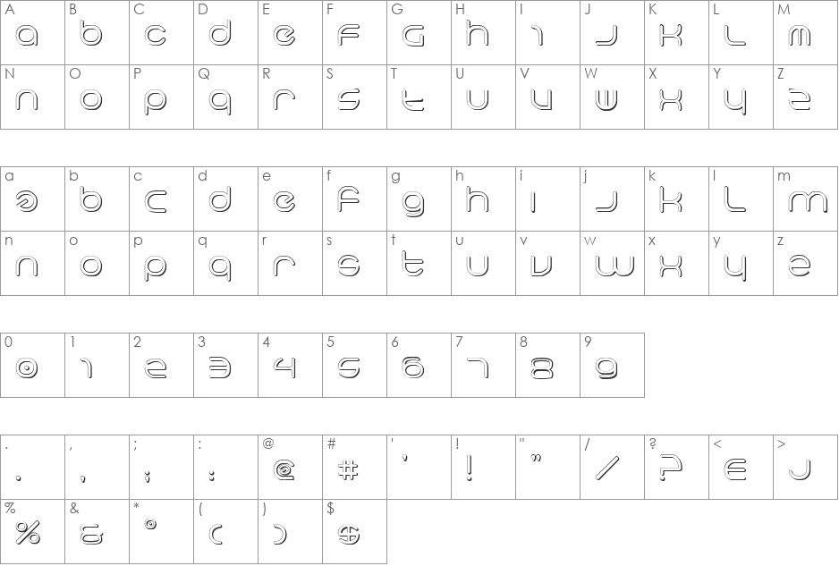 neo-geo 3D font character map preview