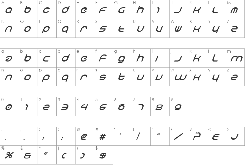 neo-geo bold italic font character map preview