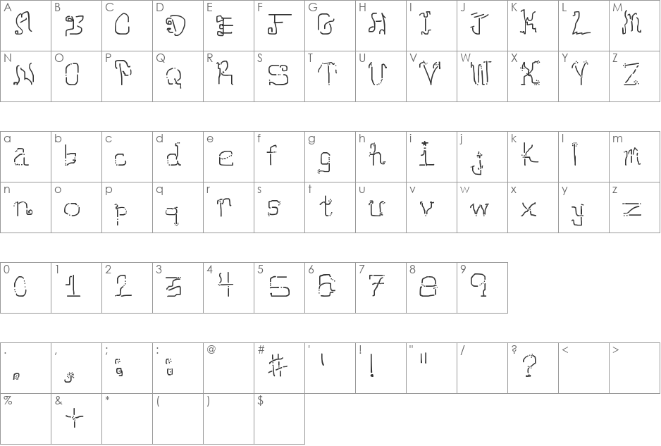 Neomarkerism font character map preview
