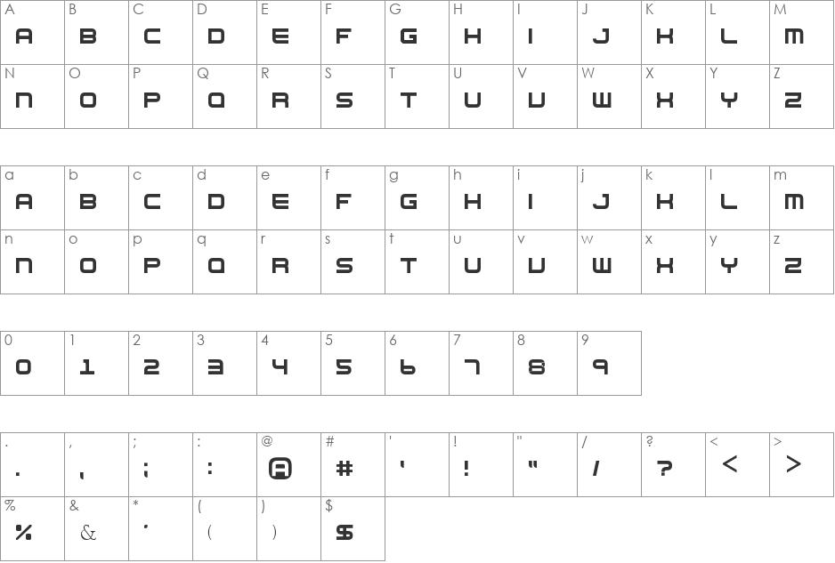 Nes Controller font character map preview