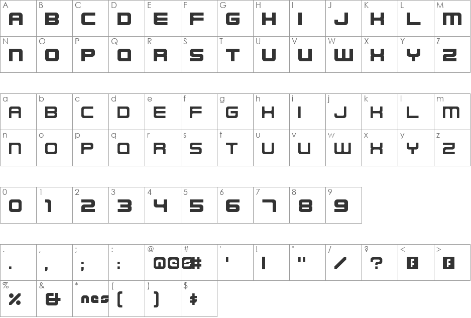 NES Logo font character map preview