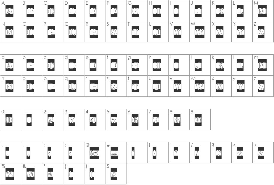 a_DodgerCmB&W font character map preview