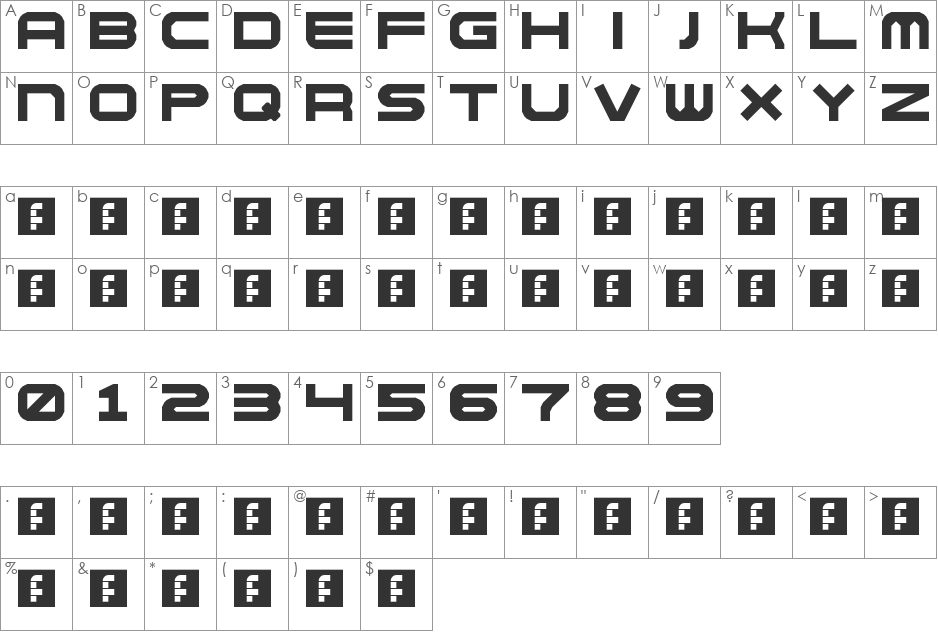 NES-like font character map preview