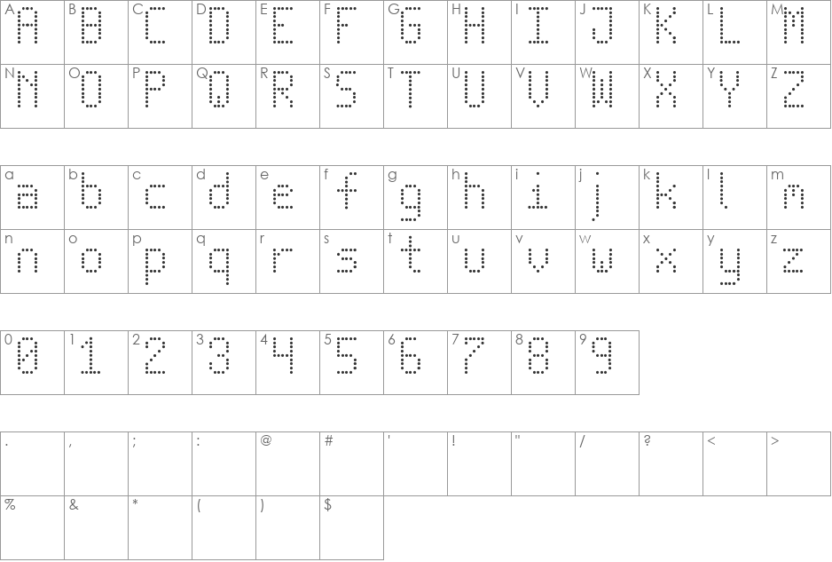 New Led Board tfb font character map preview